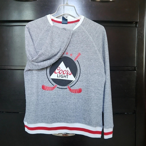 Coors Light J. America Sweatshirt Adult Medium Hockey Puck Crewneck Pullover - Picture 2 of 7